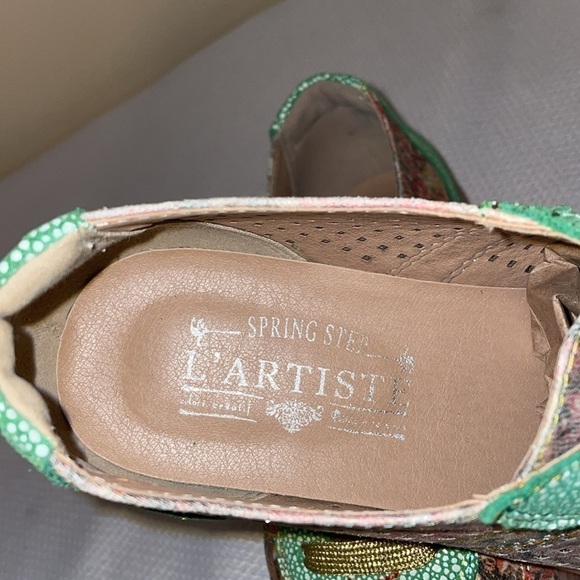 lartiste womens 37 6.5 7 sneakers shoes floral green gold white Spring step nwot - Picture 6 of 10